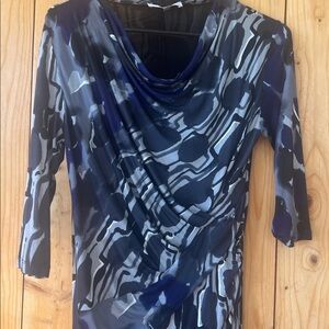 MaxMara Geometric Print Jersey Knit Dress Womens Size UK 42 US 12